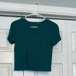 A greenish Basic crop top shirt form PacSun